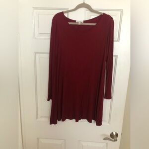 Love Fire Red Relaxed Tunic Top